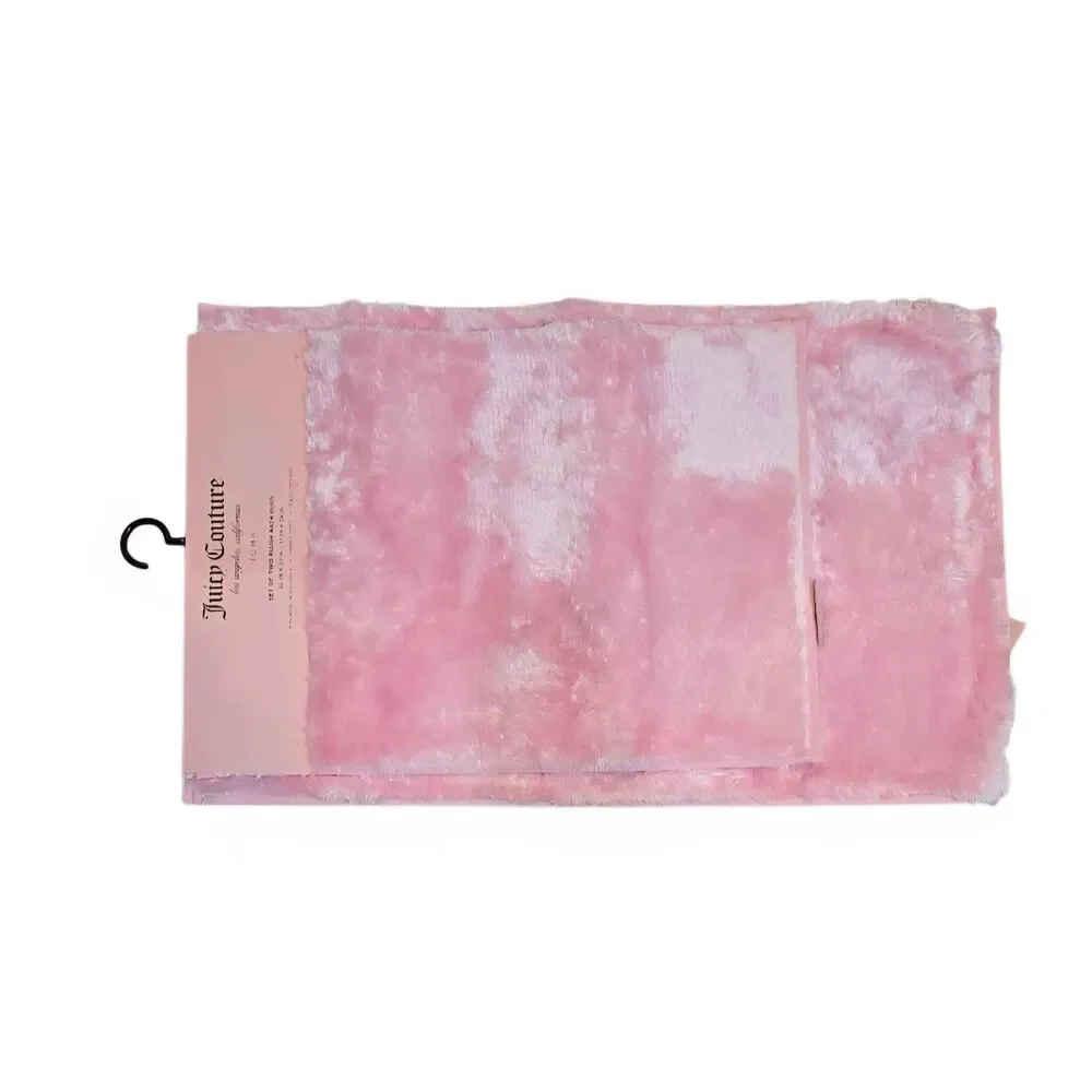 Juicy Couture Home Set Of‎ 2 Plush Bath Rugs- Pink